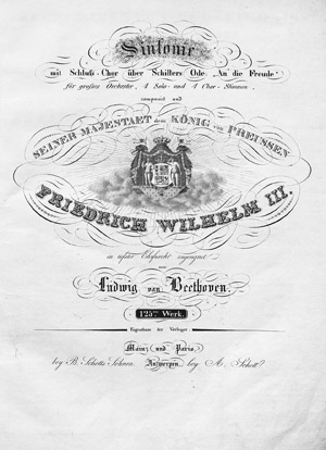 Lot 582, Auction  111, Beethoven, Ludwig van, Sinfonie mit Schluss-Chor über Schillers Ode