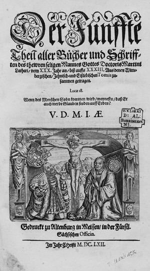 Lot 1132, Auction  111, Luther, Martin, Der Fünfte [und] Der Neunde Theil der Bücher