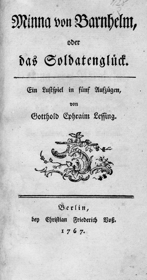 Lot 1855, Auction  111, Lessing, Gotthold Ephraim, Minna von Barnhelm