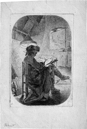 Lot 5253, Auction  111, Französisch, um 1750. Ein Künstler beim Zeichnen bei abendlicher Stunde