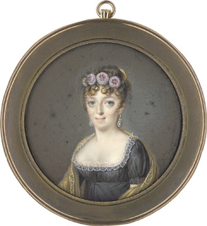 Lot 6884, Auction  111, Noireterre, Marie Thérèse de, Frau mit Rosen und Goldkamm im gelockten Haar