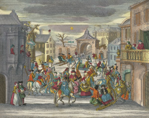 Lot 859, Auction  112, Engelbrecht, Martin, Winterliche Schlittenfahrt