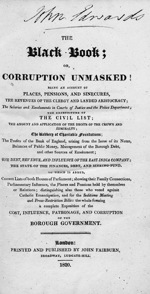 Lot 1668, Auction  112, Wade, John, The Black Book; or, corruption unmasked ! 