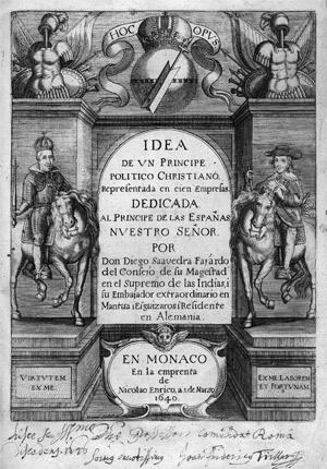 Lot 1982, Auction  112, Saavedra Fajardo, Diego de, Idea de Un Principe Politico-Christiano.. 