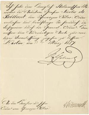 Lot 2620, Auction  112, Wilhelm I., Deutscher Kaiser, Ordensverleihung an den ital. Außenminister