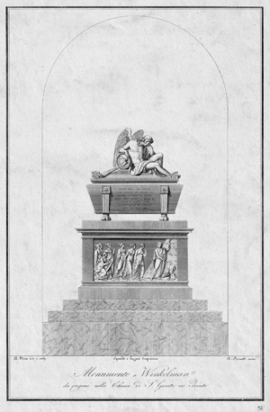 Lot 5378, Auction  112, Bernatti, Antonio, Kenotaph für Johann Joachim Winckelmann in Triest.