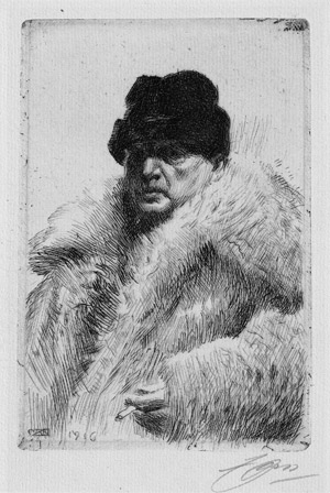 Lot 5449, Auction  112, Zorn, Anders, Selbstbildnis von 1916