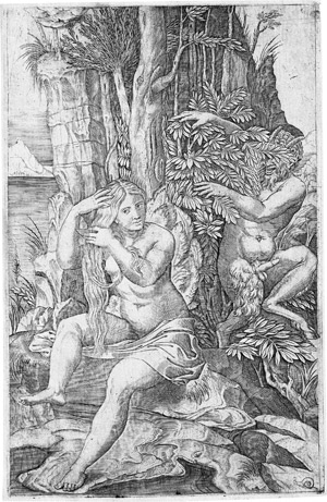 Lot 5525, Auction  112, Dente, Marco - nach, Die Nymphe Syrinx von Pan beobachtet