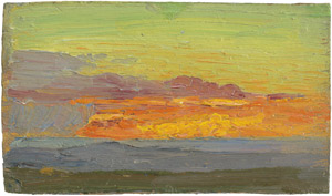 Lot 6126, Auction  112, Schindler, Osmar, Wolkenstudie in Orange, Türkis, Violett