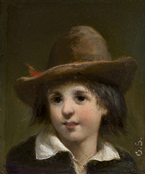 Lot 6156, Auction  112, Münchner Schule, 19. Jh. Bergbauernjunge mit Filzhut