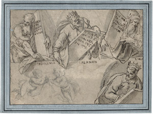 Lot 6409, Auction  112, Flämisch, um 1600 . Studienblatt mit vier Propheten
