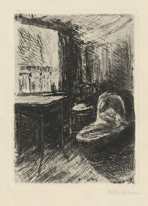Lot 7223, Auction  112, Liebermann, Max, Kind im Wiegenkorb