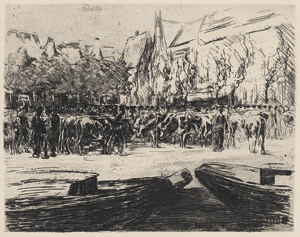 Lot 7224, Auction  112, Liebermann, Max, Rindermarkt in Leiden