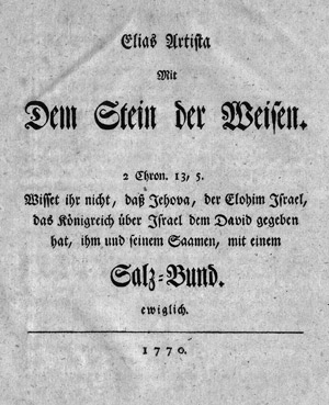 Lot 388, Auction  113, Müller, Johann Daniel, Elias Artista mit dem Stein der Weisen