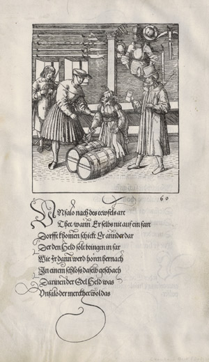 Lot 811, Auction  113, Pfintzing, Melchior, Theuerdanck. Daraus 1 Bl. auf Pergament mit Text und großem halbseitigen Holzschnitt 