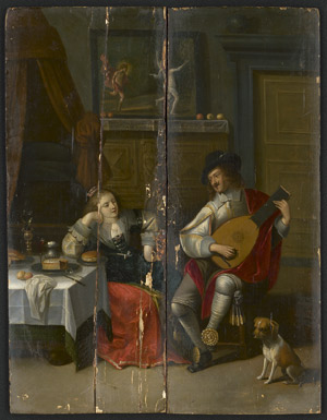 Lot 6955, Auction  113, Palamedes, Anthonie - Umkreis, Interieur mit Lautenspieler und Edeldame