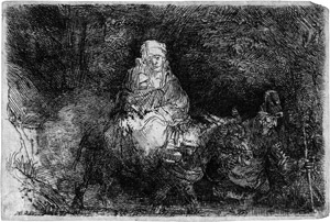 Lot 5394, Auction  114, Rembrandt Harmensz. van Rijn, Die Flucht nach Ägypten: Übergang über einen Bach