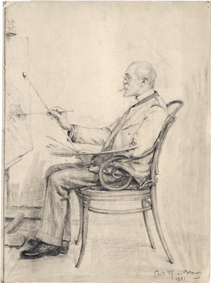 Lot 6707, Auction  114, Blaas, Carl Theodor von, Julius von Blaas in seinem Atelier, malend