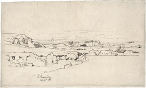 Lot 6711, Auction  114, Hagemeister, Karl, Weite Campagnalandschaft mit Kuppel