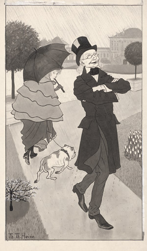 Lot 7297, Auction  114, Heine, Thomas Theodor, 3 Blatt Zeichnungen