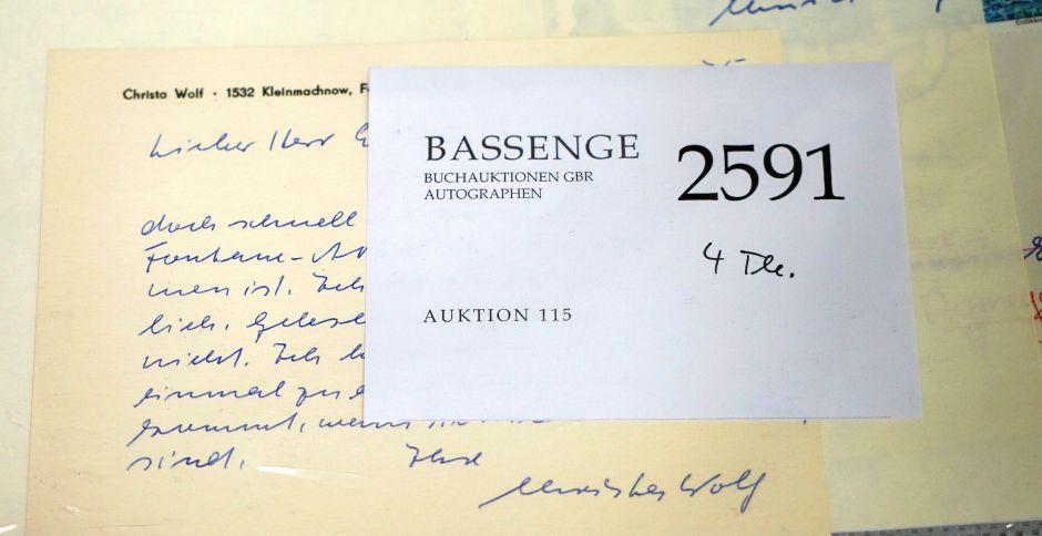 Lot 2591, Auction  115, Wolf, Christa, 2 Briefe