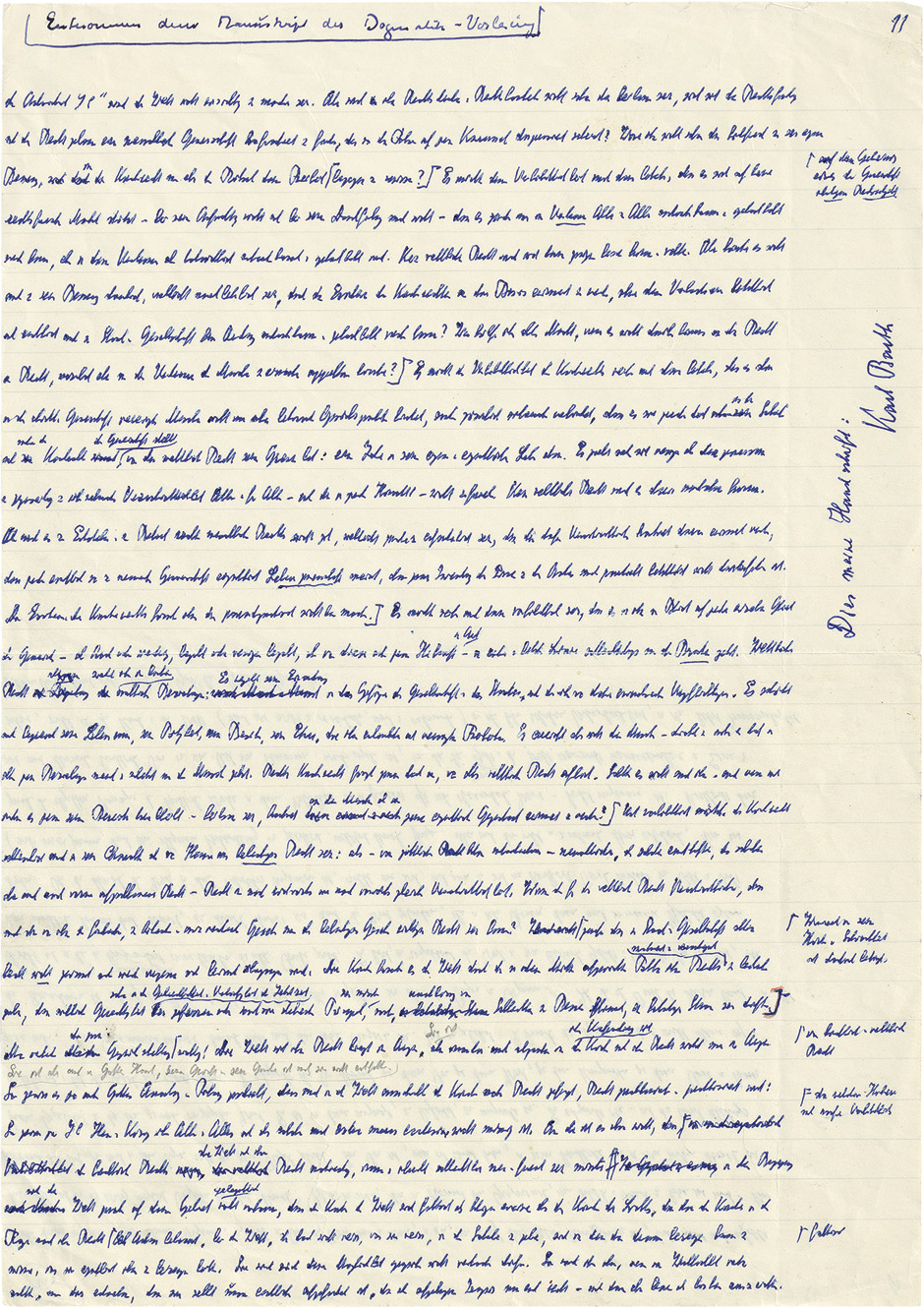 Lot 2627, Auction  115, Barth, Karl, Signiertes Manuskript-Fragment