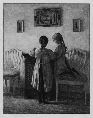 Lot 5355, Auction  115, Ilsted, Peter, Interieur mit zwei kleinen Mädchen