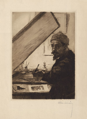 Lot 5368, Auction  115, Lunois, Alexandre, Selbstbildnis beim Radieren