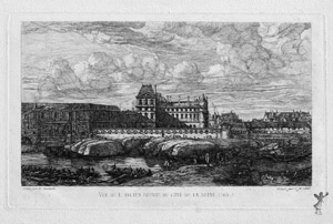 Lot 5374, Auction  115, Meryon, Charles, Vue de l’ancien Louvre de côté de la Seine