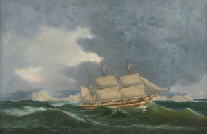 Lot 6072, Auction  115, Olsen, Carl Julius Emil, Dreimastbark vor der Kreideküste der Insel Moen
