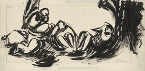 Lot 7284, Auction  115, Melzer, Moriz, Studie mit Akten in Landschaft