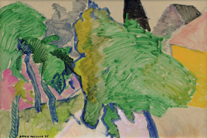 Lot 7298, Auction  115, Müller, Erich, Dorfstraße mit Bäumen