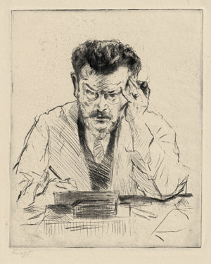 Lot 8080, Auction  115, Slevogt, Max, Selbstbildnis zeichnend