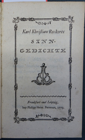 Lot 2189, Auction  116, Reckerts, Karl Christian, Sinngedichte