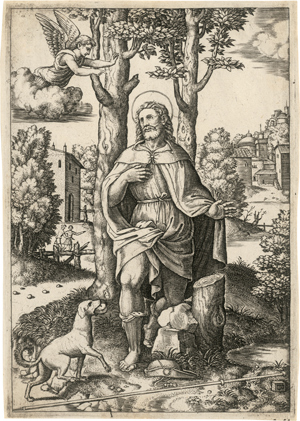 Lot 5136, Auction  116, Meister B mit dem Würfel, Der hl. Rochus
