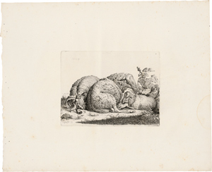Lot 5256, Auction  116, Kolbe, Carl Wilhelm, Schafbock, Mutterschaf, Lamm, alle drei liegend
