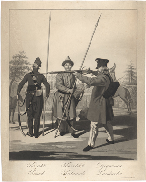 Lot 5304, Auction  116, Schadow, Johann Gottfried, Kosak, Kalmük, Landwehrmann