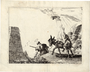 Lot 5311, Auction  116, Tiepolo, Giovanni Domenico, Die Hl. Familie an einer Pyramide vorbeiziehend