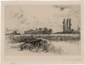 Lot 5426, Auction  116, Haden, Sir Francis Seymour, A water meadow in the river Test