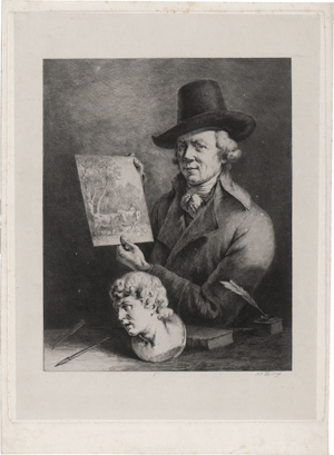 Lot 5485, Auction  116, Boissieu, Jean Jacques de, Selbstbildnis mit der Zeichnung in der Hand