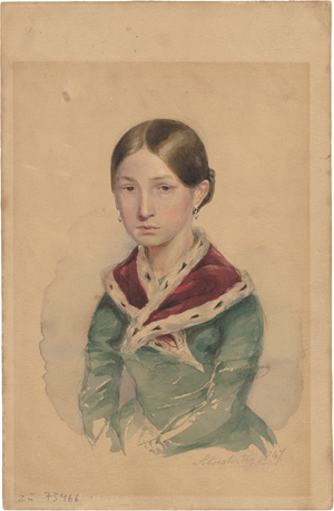 Lot 6355, Auction  116, Passini, Ludwig, Die junge Comtessa mit Hermelinschal am Silvestertag