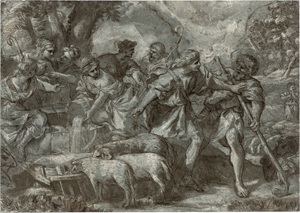Lot 6662, Auction  116, Ferri, Ciro, Moses verteidigt die Töchter des Jethro