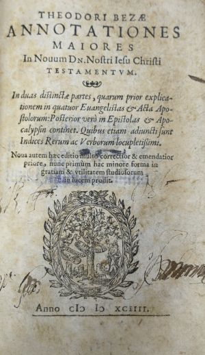 Lot 1269, Auction  117, Beza, Theodor von, Annotationes maiores