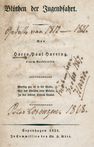 Lot 2061, Auction  117, Harring, Harro, Blüthen der Jugendfahrt