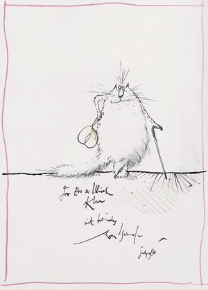 Lot 3361, Auction  117, Searle, Ronald, Großes Katzenbuch (mit Originalzeichnung)
