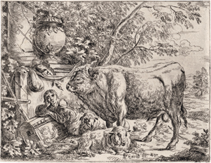 Lot 5084, Auction  117, Ermels, Georg Paul, Die Hirtemnfamilie; Der Stier