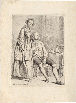 Lot 5251, Auction  117, Glume, Johann Gottlieb, Das junge Paar mit Flöte und Laute