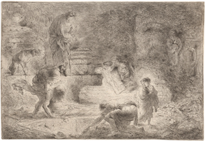 Lot 5466, Auction  117, Castiglione, Giovanni Benedetto, Tobias bestattet die Toten