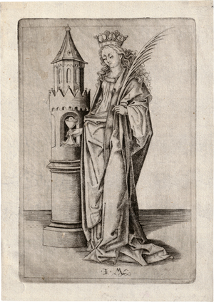 Lot 5578, Auction  117, Meckenem, Israhel van - nach, Die hl. Barbara