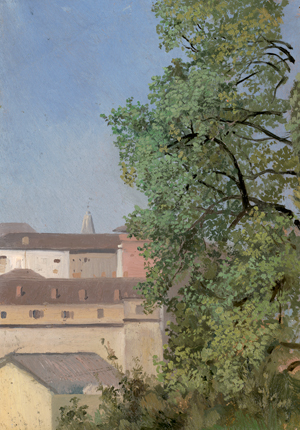 Lot 6086, Auction  117, Dänisch, um 1840. Blick über die Dächer einer Stadt (Kopenhagen?)